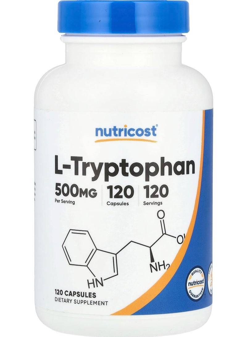 Nutricost L-Tryptophan, 500 mg, 120 Capsules