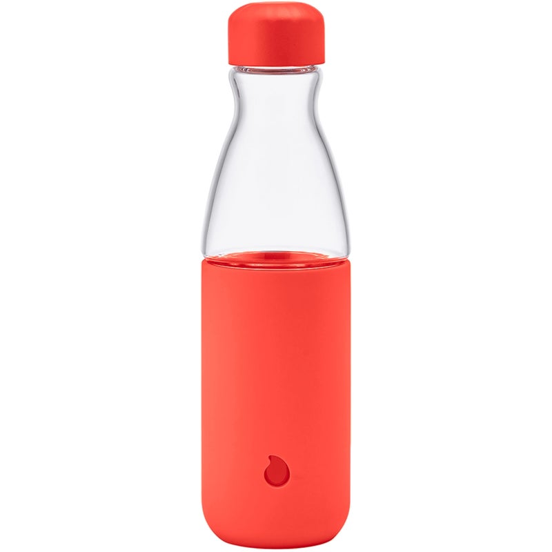 S'well Swell Glass Original Water Bottle 18oz Radiant Coral Borosilicate Glass Bottle With Protective Silicone Sleeve Zero Plastic Leakproof BPA Free - Image 2