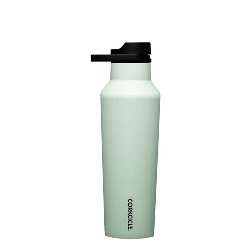 Corkcicle Classic Sport Canteen Insulated Stainless Steel Water Bottle Compact TravelFriendly Durable Dishwasher Safe BPA Free NonSlip Silicone Base 20 oz Sage Mist - Image 1