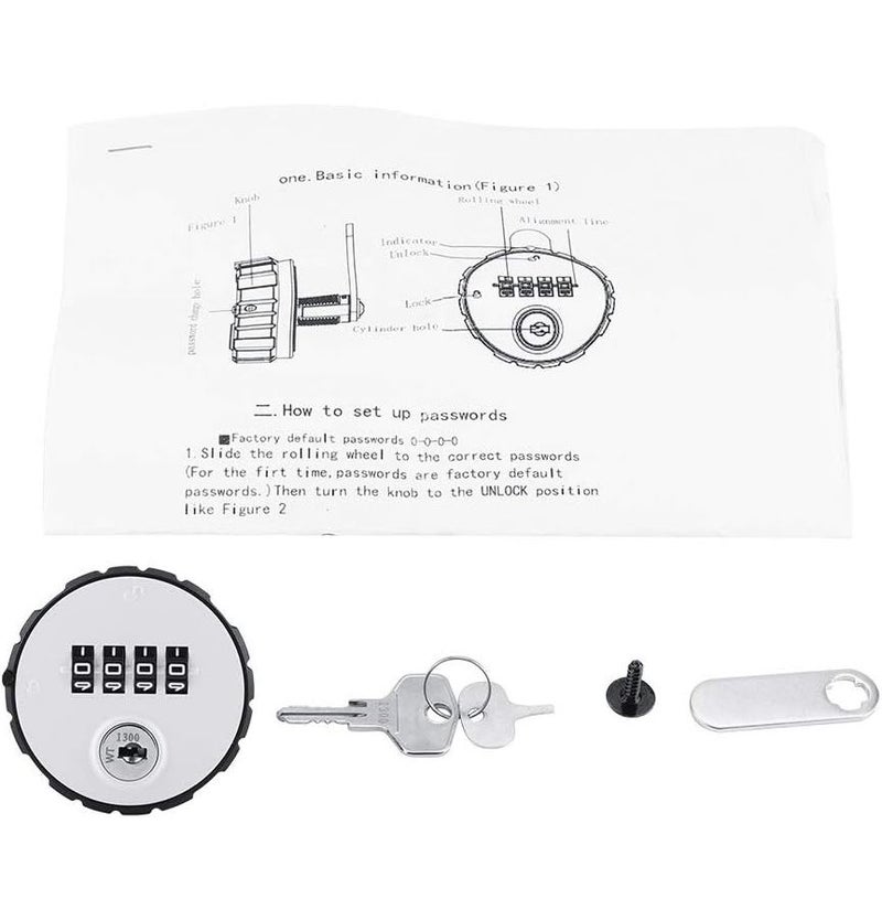 Digital Zinc Alloy Code Combination Cabinet Safe Lock With Keys 100 Code Digital Lock For Tool Boxes Drawers Mailboxes School Lockers Installation Thickness 20mm - Image 1