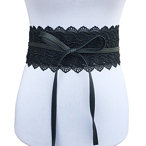 Toptim Women's Belt Bow Tie Wrap Faux Leather Band Corset 3-Pack (Black-Coffee-Beige) - Image 4
