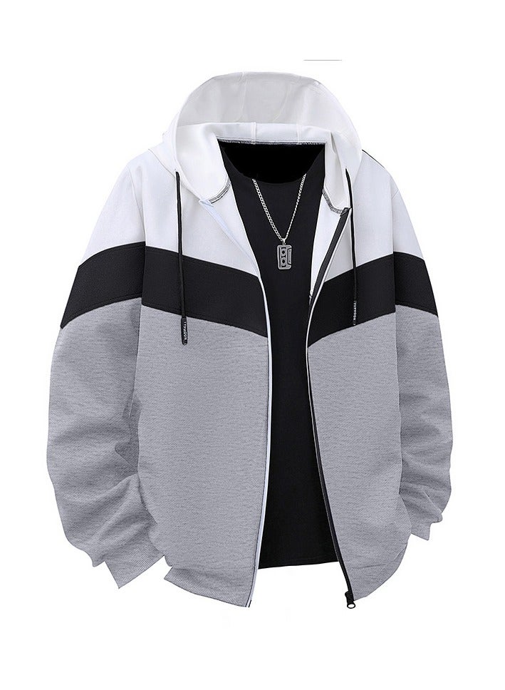KUYING New Cardigan Contrasting Jacket Sweatshirt  - Image 1