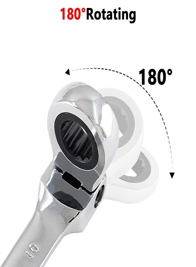 Rierdge 10mm 12 Point Flex Head Ratcheting Wrench, Metric Ratcheting Wrench with 72 Teeth & 5°Movement for Tight Space, 1 PCS - Image 5