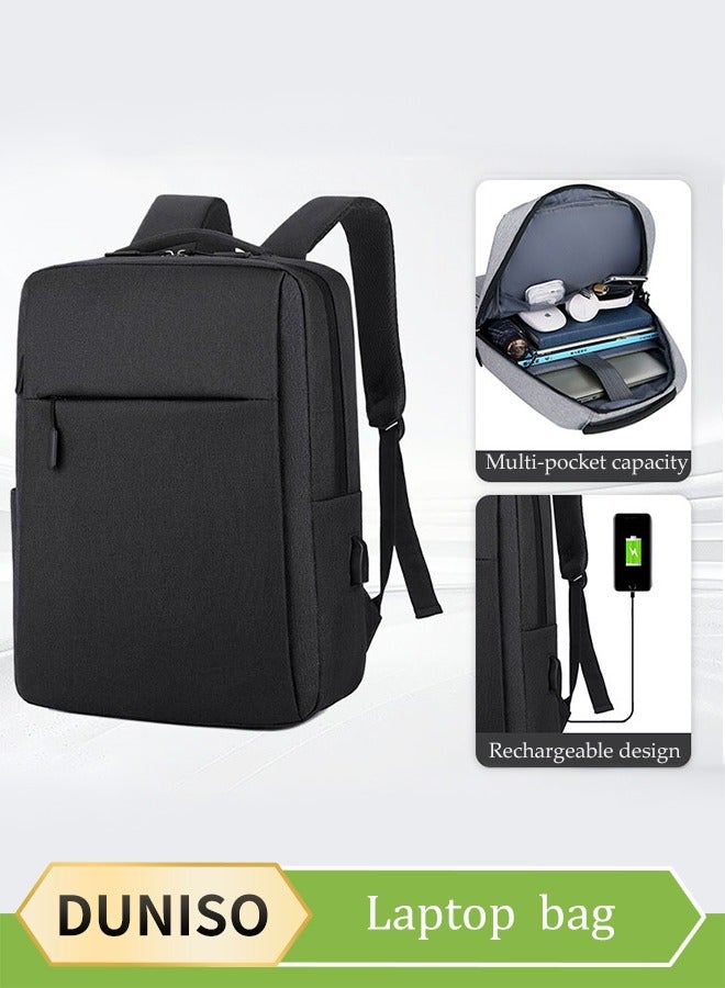 DUNISO Travel Laptop Backpack，Portable Business Bag，Water Resistant Durable，With USB charging port and Multiple Spacious Compartments, for 15.6 inch Laptops，for Work, Outdoor, Travel, Camping - Image 1