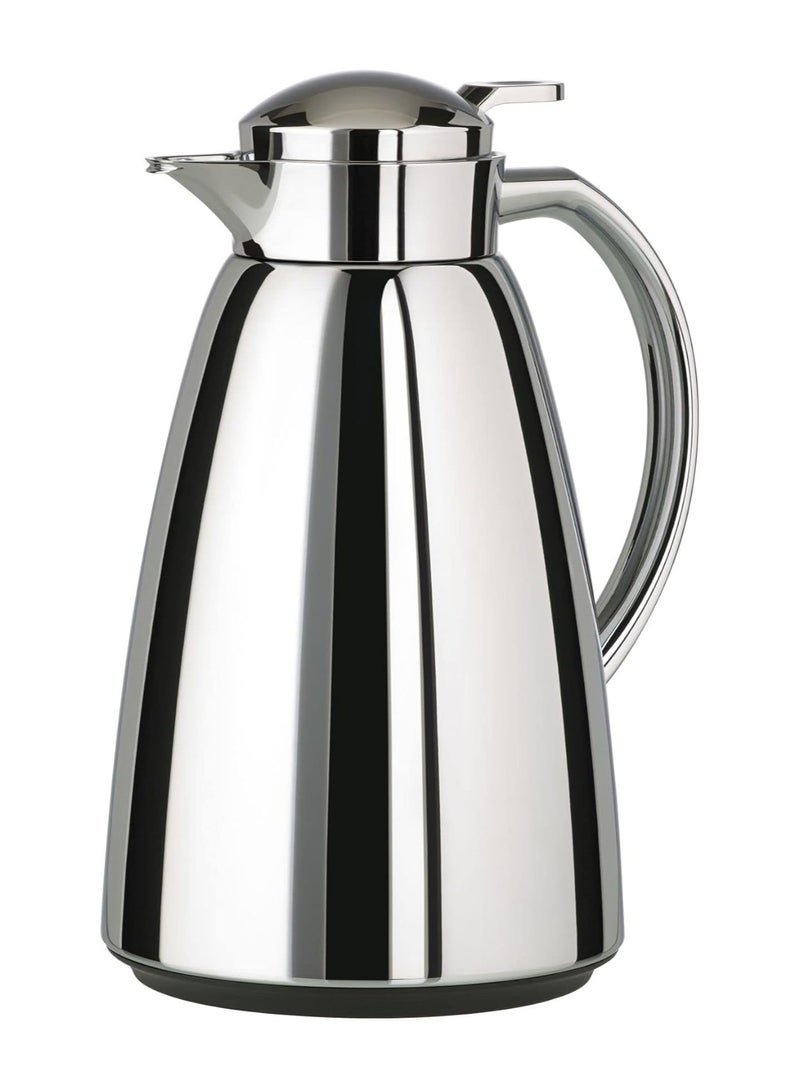 emsa Emsa Campo Vacuum Flask 1Litre 100% Leak Proof Quick Tip Closure 12 Standard Hot 24 cold Chrome Stainless Steel Hot water Jug  Flasks  - Image 2