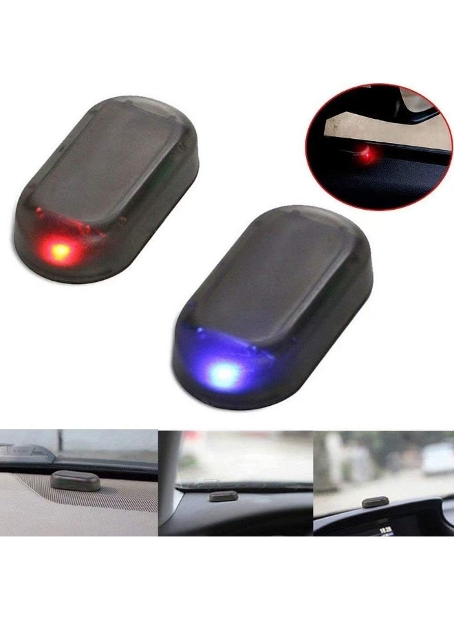 Generic 2pcs Car Solar Power Simulated Dummy Alarm Warning Theft LED Flashing Security Light Lamp (Blue + Red)  - Image 3