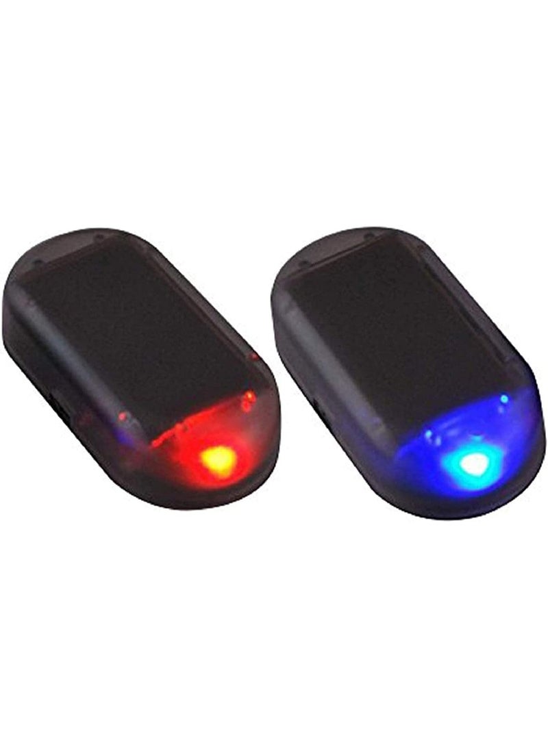 Generic 2pcs Car Solar Power Simulated Dummy Alarm Warning Theft LED Flashing Security Light Lamp (Blue + Red)  - Image 2