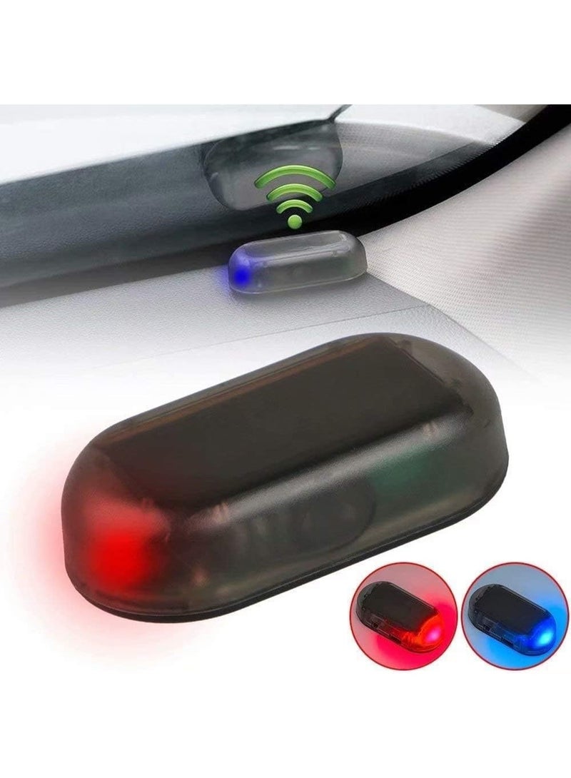 Generic 2pcs Car Solar Power Simulated Dummy Alarm Warning Theft LED Flashing Security Light Lamp (Blue + Red)  - Image 1