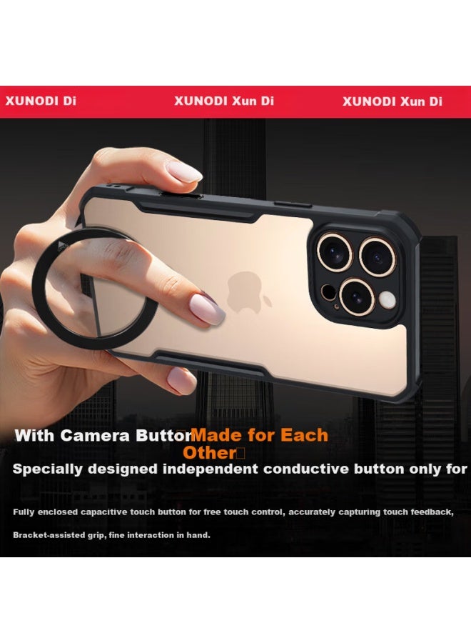 Xundd 360° Rotating Camera Button Apple 16 Pro Max Phone Case Iphone 16 Pro Max Full Coverage Protective Cover Anti-fall Magnetic Adsorption Bracket Protective Shell - Image 1