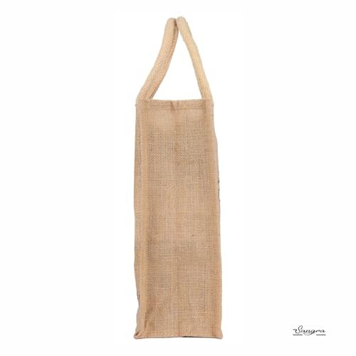 Sangra Multicolour Jute bag for Women and Men Lunch Bag with Zip and Handle (Small) (Pack of Two) (Never Give Up) - Image 3