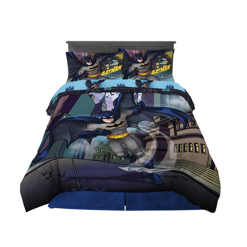 Franco Kids Bedding Super Soft Comforter and Sheet Set 5 Piece Full Size Batman
