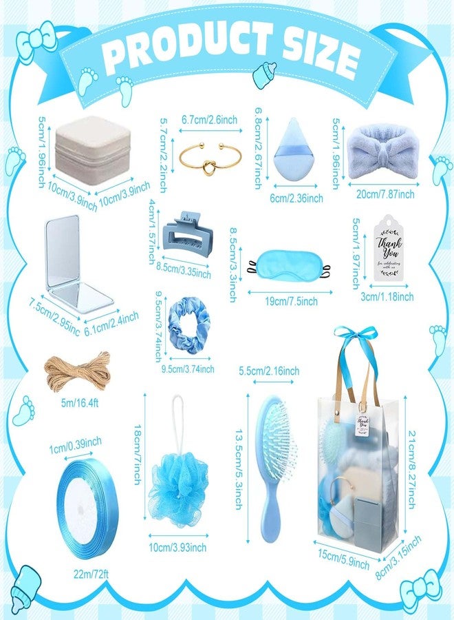 Rigibright 74Pcs Baby Shower Prizes for Game Winners Baby Shower Favors Gifts including Headband Hair Brush Jewelry Box with Gift Bag for Baby Shower Game Prizes Wedding Bridal Shower Favors (Blue) - Image 3