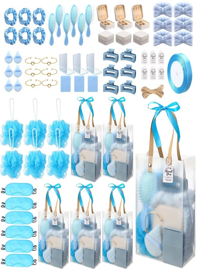 Rigibright 74Pcs Baby Shower Prizes for Game Winners Baby Shower Favors Gifts including Headband Hair Brush Jewelry Box with Gift Bag for Baby Shower Game Prizes Wedding Bridal Shower Favors (Blue) - Image 1