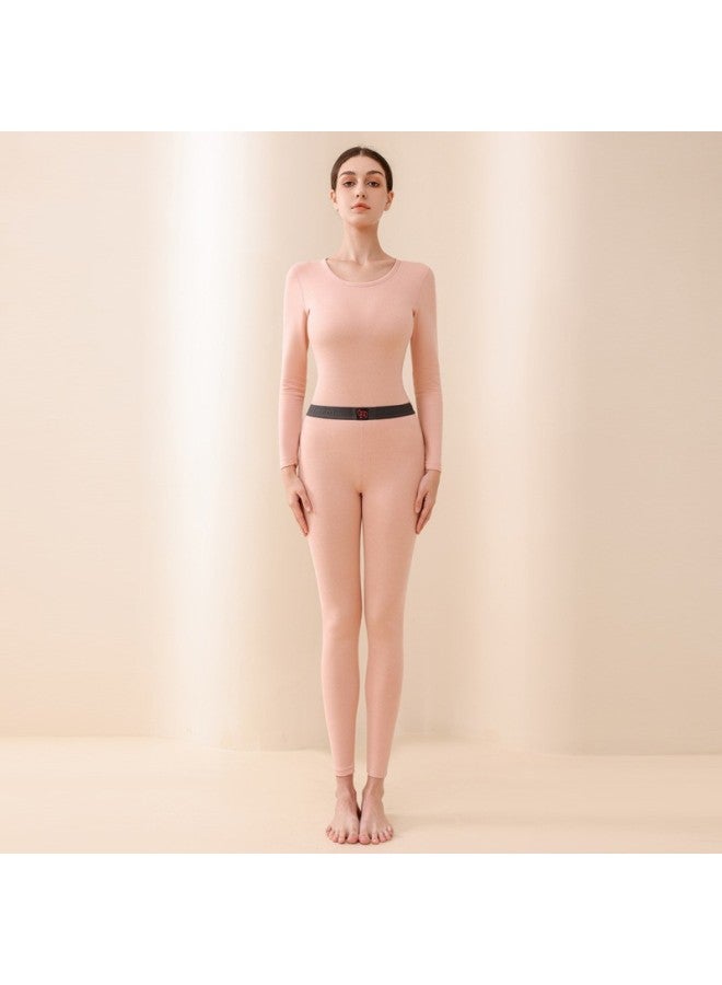 Gold Velvet Velvet Thermal Underwear Suit Men's Autumn And Winter Fleece-lined Silk Silk Round Neck Autumn Clothes Women's Autumn Pants
