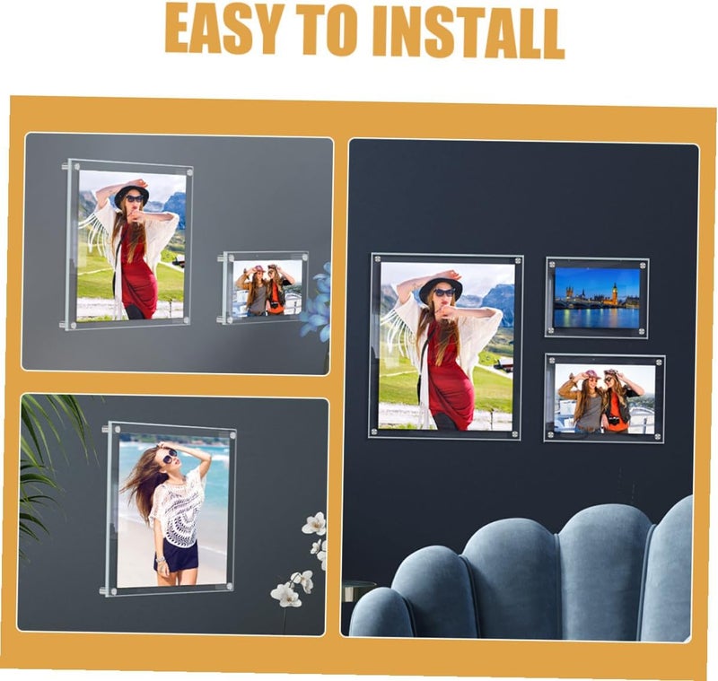 Acrylic Photo Frame Xl Wall Mount Picture Holder Decorative Photo Display for Home and Office - Image 3