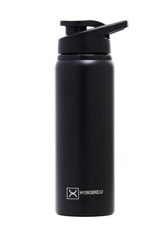 HYDROBREW Stainless Steel Sports Water Bottle, Black, 700 ML  - Image 1