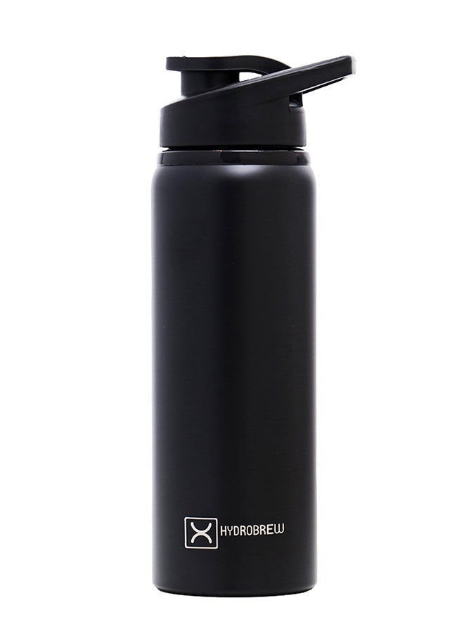 HYDROBREW Stainless Steel Sports Water Bottle, Black, 700 ML  - Image 1