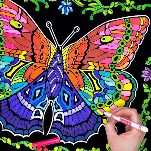 Stuff2Color Geo Butterfly - Fuzzy Coloring Poster - Includes 3 Designs to Color (1 Large, 2 Small) - for Kids, Toddlers, Kids, Teens and Adults [Beautiful Arts and Crafts Project for All Ages] - Image 4
