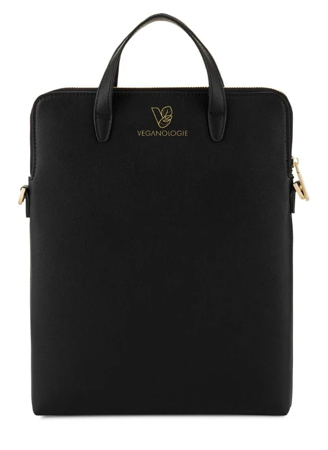 Veganologie Jupiter Laptop Bag 16" in Black Made From 16 Recycled Bottles