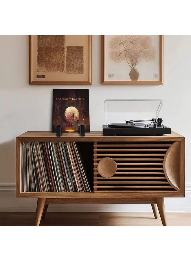 Black Metal LP Record Stand A Frame Vinyl Display Holder For Office Decor - Image 5