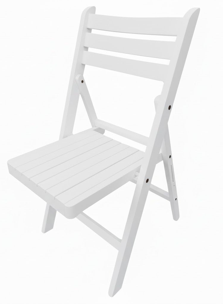 A lightweight Foldable Wooden Chair that's easy to store suitable for the kitchen home gardens white color