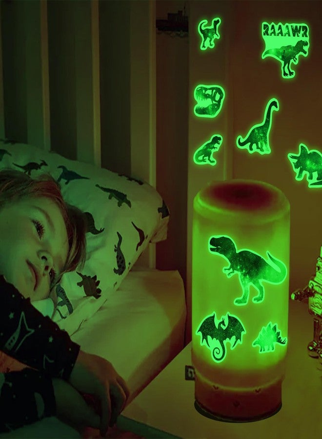 Robmoda Glow in The Dark Dinosaurs Wall Decals, Glitter Dino Stickers for Boys Room, Luminous Stars Ceiling Decor for Bedroom Playroom Nursery - Image 5