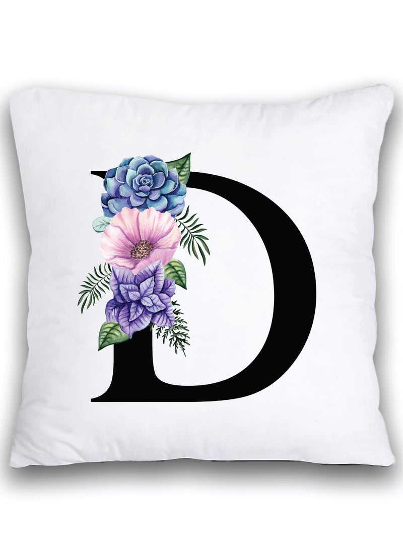 PRINTSHOP4ME Cushion Cover with Filler with Your Favorite Letter in the Alphabet Printed -Give as a Gift to a Friend or Loved one  - Image 1