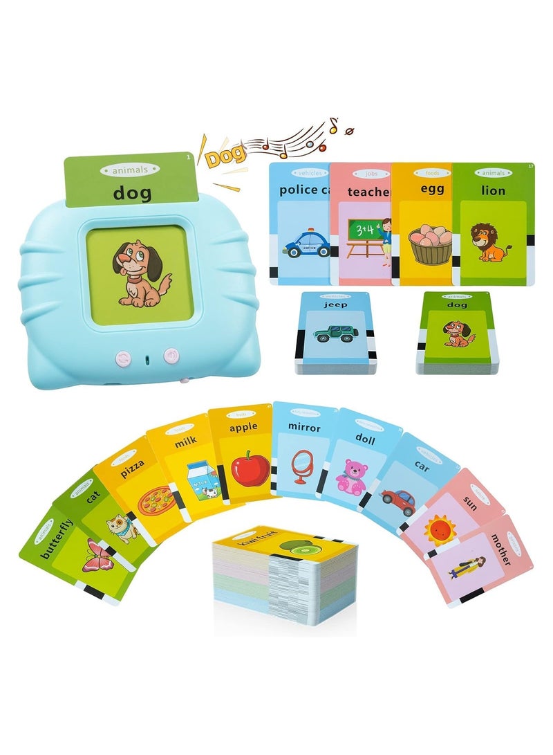 Flash Cards Educational Learning Toys for 3 4 5 6 Year Old Boys and Girls with Sound Effect, 224 Sight Words Learning, Birthday Christmas Toddler Toys Blue"Interactive Learning: ELTERAZONE Flash Cards - Image 1