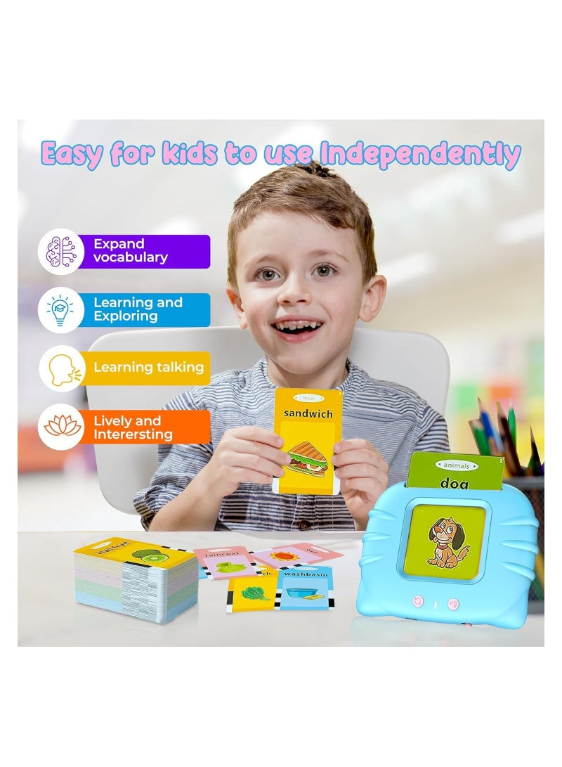Flash Cards Educational Learning Toys for 3 4 5 6 Year Old Boys and Girls with Sound Effect, 224 Sight Words Learning, Birthday Christmas Toddler Toys Blue"Interactive Learning: ELTERAZONE Flash Cards - Image 2