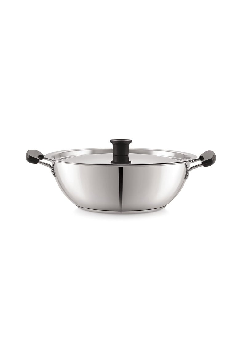 pigeon Pigeon-Triply 6pcs Stainless Steel Cookware Set | Stainless Steel Kadai with lid, Sauce Pan, Fry Pan,Slotter Turner and Oval Spoon | Stainless Steel Cookware Gift Set.  - Image 2
