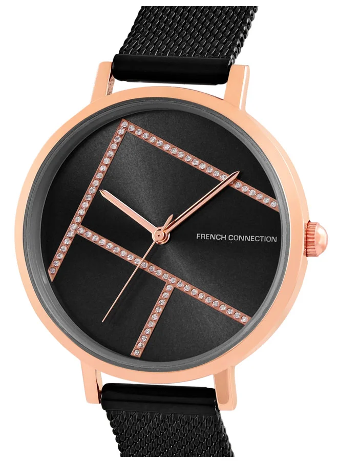 فرنش كونكشن French Connection Analog Black Dial Women's Watch-FCN00012L