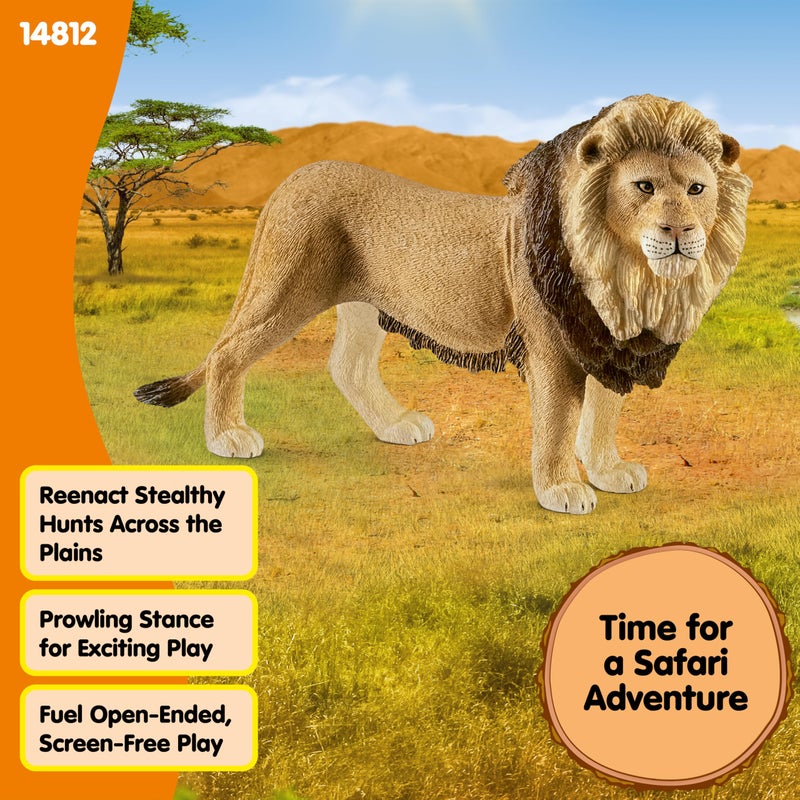 Schleich شلايخ وايلد لايف - تمثال أسد بطول 4.5 بوصة - لعبة تمثال أسد أفريقي واقعي ودائم - ملك الغابة الواقعي - ألعاب ممتعة وتعليمية للأولاد والبنات، هدية للأطفال من عمر 3 سنوات فما فوق - Image 4