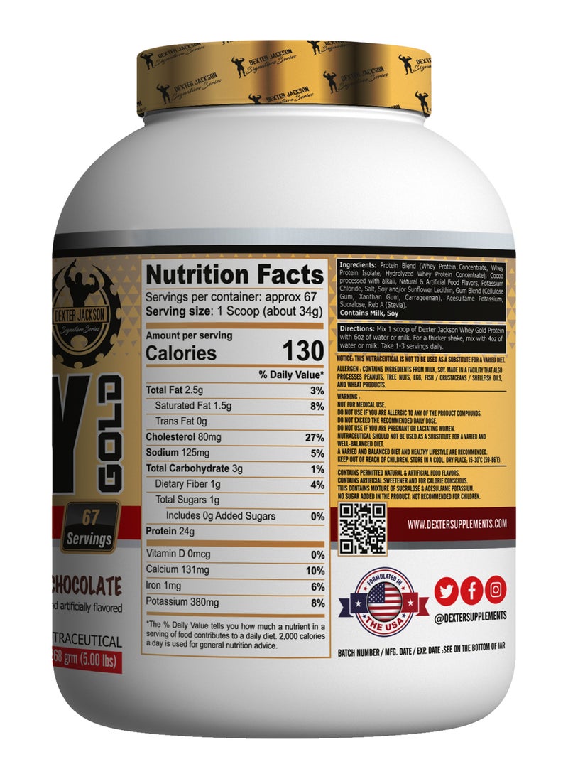 DEXTER JACKSON Dexter Jackson Gold Series Whey Gold - Double Chocolate, 2268g (5 Lbs), 67 Servings  - Image 2