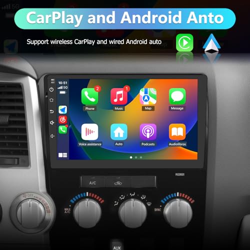 litillbuly Car Stereo Android 13 for Toyota Tundra 2007-2013 Sequoia 2008-2018 10.1 Inch Touch Screen 2+32GB Car Radio Wireless CarPlay GPS Navigation WiFi BT Mirror Link SWC - Image 3