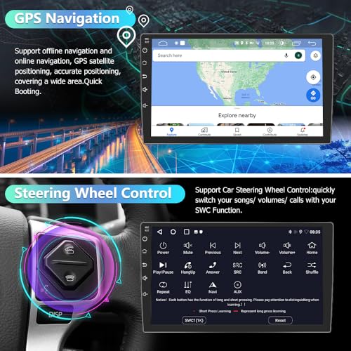 litillbuly Car Stereo Android 13 for Toyota Tundra 2007-2013 Sequoia 2008-2018 10.1 Inch Touch Screen 2+32GB Car Radio Wireless CarPlay GPS Navigation WiFi BT Mirror Link SWC - Image 4