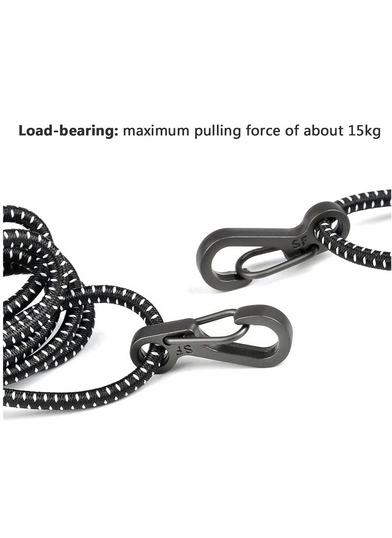 SYOSI 10 Pieces Mini Alloy Carabiner Clip, Spring Snap Hook Carabiners Clip, Tiny Spring Snap Hook Carabiners for Backpack Keychains Accessories, Camping Bottle Backpack Clasps Keychain (Black)  - Image 2