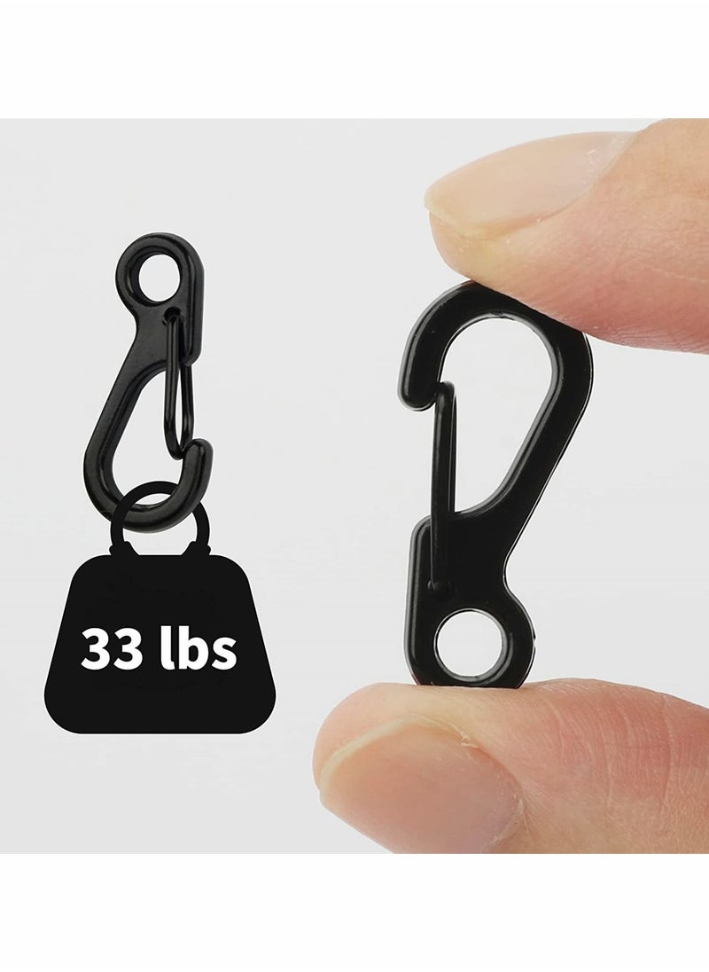 SYOSI 10 Pieces Mini Alloy Carabiner Clip, Spring Snap Hook Carabiners Clip, Tiny Spring Snap Hook Carabiners for Backpack Keychains Accessories, Camping Bottle Backpack Clasps Keychain (Black)  - Image 5