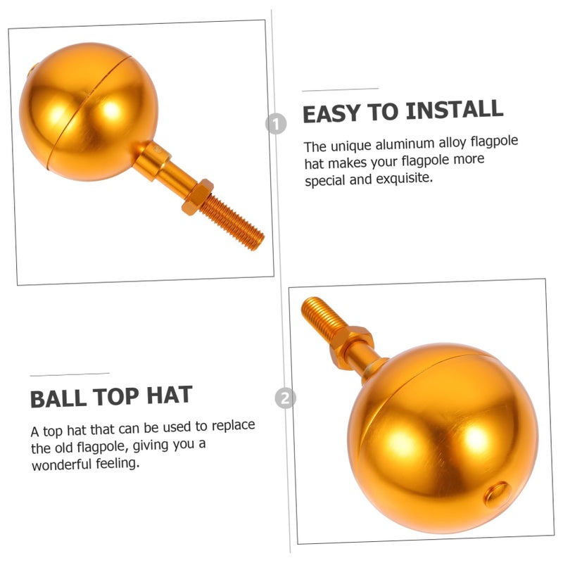1pc Aluminum Alloy Weatherproof Flag Gold Finial Replacement for Standard Outdoor Flagpoles Easy Installation - Image 4
