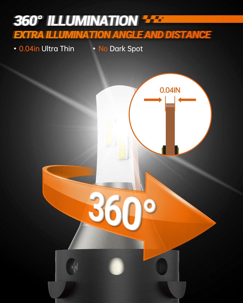 SEALIGHT مصابيح SEALIGHT H13 9008، 800% 36000LM مصابيح ضوء مزدوجة السطوع، مصابيح ضباب بيضاء 9008 مع مروحة تبريد، سهلة التركيب، سلسلة L2، عبوة من 2 - Image 3