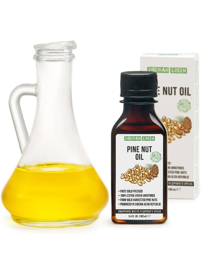 Siberian Green Pine Nut Oil | 100% Natural Organic Extra Virgin Cold Pressed 100 ml / 3.4 fl oz | Unrefined Raw No-GMO Vegan | Exclusive Healthy Diet Food Grade - Image 2