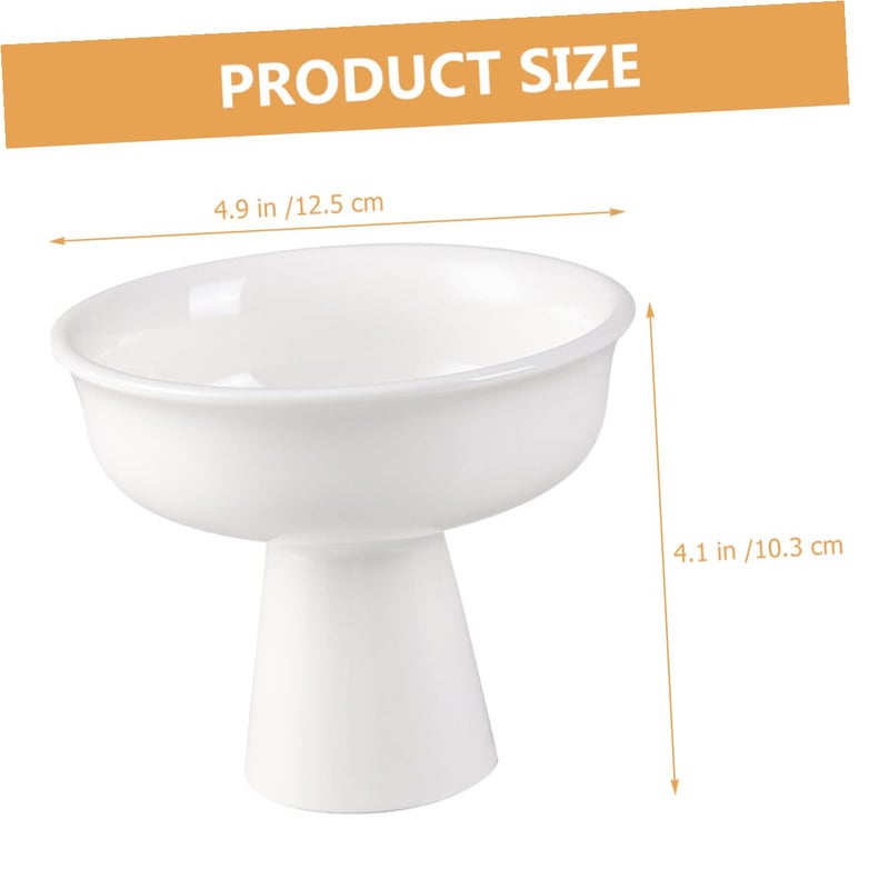 White Ceramic Dessert Bowl High Base 5 Inch Multi Use Serving Cup for Ice Cream Yogurt Fruit Salad - Image 3