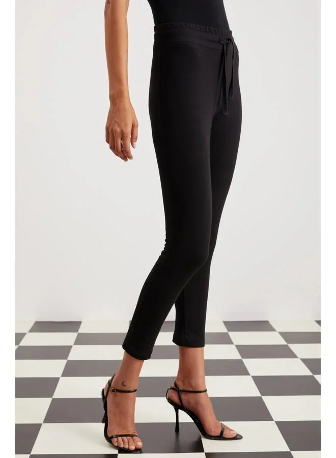 GRIMELANGE Grimelange Judy Women's Slim Fit Elastic Waist Basic Black Leggings