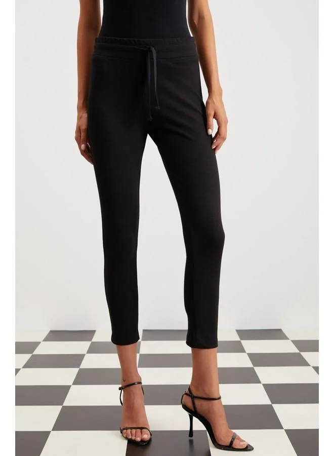 GRIMELANGE Grimelange Judy Women's Slim Fit Elastic Waist Basic Black Leggings