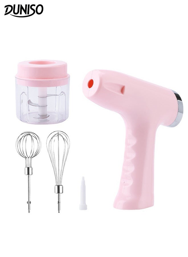 DUNISO Multifunctional Electric Mixer Mini Wireless Food Chopper 3 in 1 Hand Blender Food Processor Blender Mixer 5 Speed Settings Rechargeable Food Processor Kitchen Mincer Blender for Meat, Vegetables, Fruits, Onion and Egg - Image 1