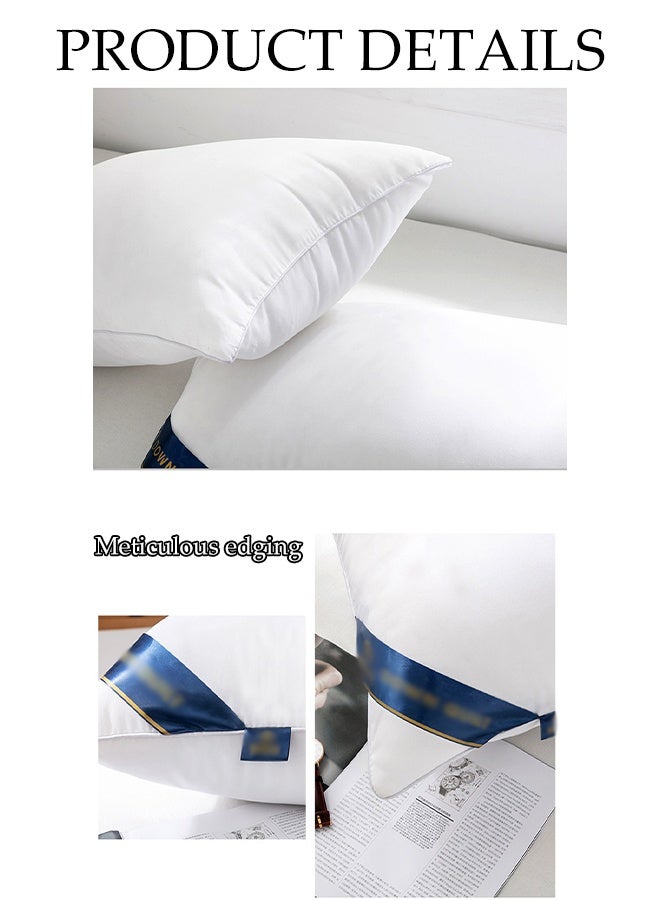 DUNISO 2 Piece Bed Pillows  for Deep Sleep，Hotel Style ,with washable Gusseted Pillow for Back, Stomach or Side Sleepers,Super Soft Microfiber Filled Pillows(74 x 48 cm) - Image 3