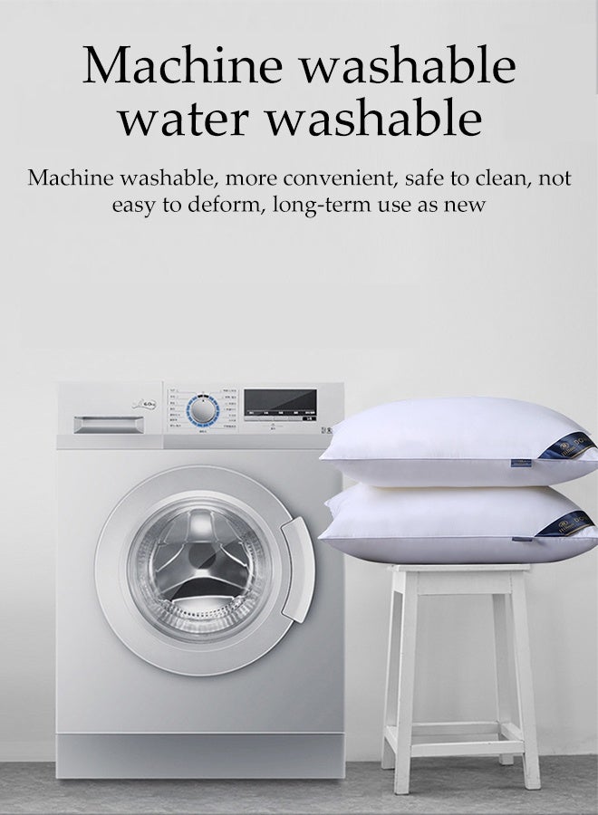 DUNISO 2 Piece Bed Pillows  for Deep Sleep，Hotel Style ,with washable Gusseted Pillow for Back, Stomach or Side Sleepers,Super Soft Microfiber Filled Pillows(74 x 48 cm) - Image 5