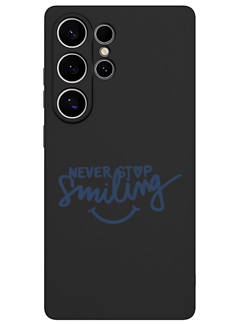 Theodor Protective Slim Fit Case Liquid Silicone Cover with Full Body Protection Anti-Scratch Shockproof Case For Samsung Galaxy S25 Ultra (Black) - Never Stop Smilling - Image 1