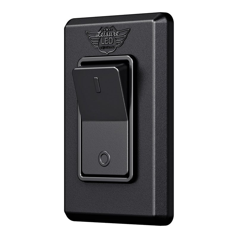 Leisure LED Modern Single SPST OnOff Switch with Bezel 12Volt for RV Trailer Camper with Label Sticker Black - Image 3