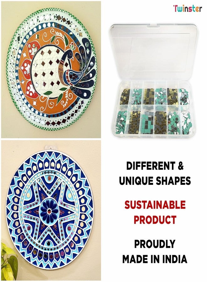 Twinster Mirrors for Craft Work (12 Different Shapes, 1800 Total Pieces) Lippan Art Craft Materials Kit Decorative Mirrors DIY Best Kit? - Image 3