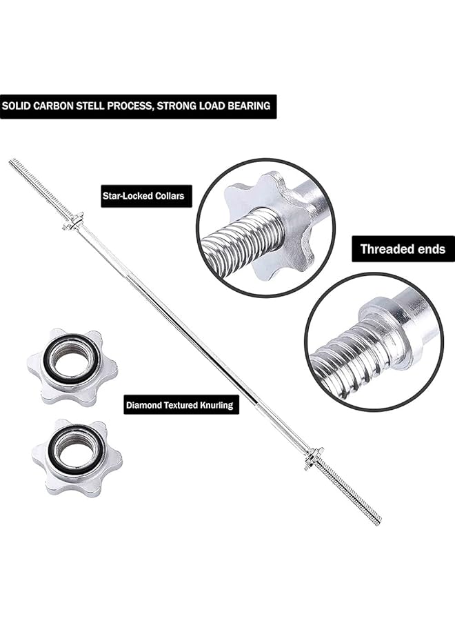 Marshal Fitness Marshal fitness 2724335405535 barbell bar weight bar dumbbell bar chromed 47 inches straight with spin lock - Image 3